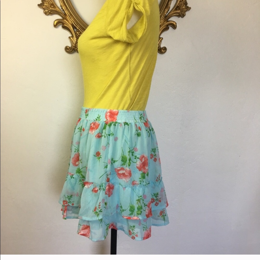 🛑Abercrombie & Fitch Blue Ruffled Mini Skirt M - Picture 4 of 8